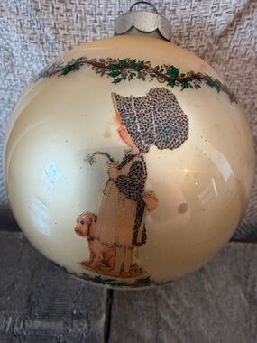 Vintage Holly Hobbie Friend Amy & Puppy Holiday Ornament